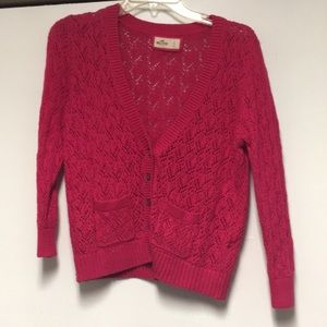 Hot pink knit cardigan